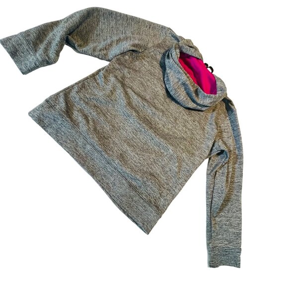 Under Armour Girls Hoodie M Medium Loose Fit Pink Logo Heathered Gray - Picture 7 of 8